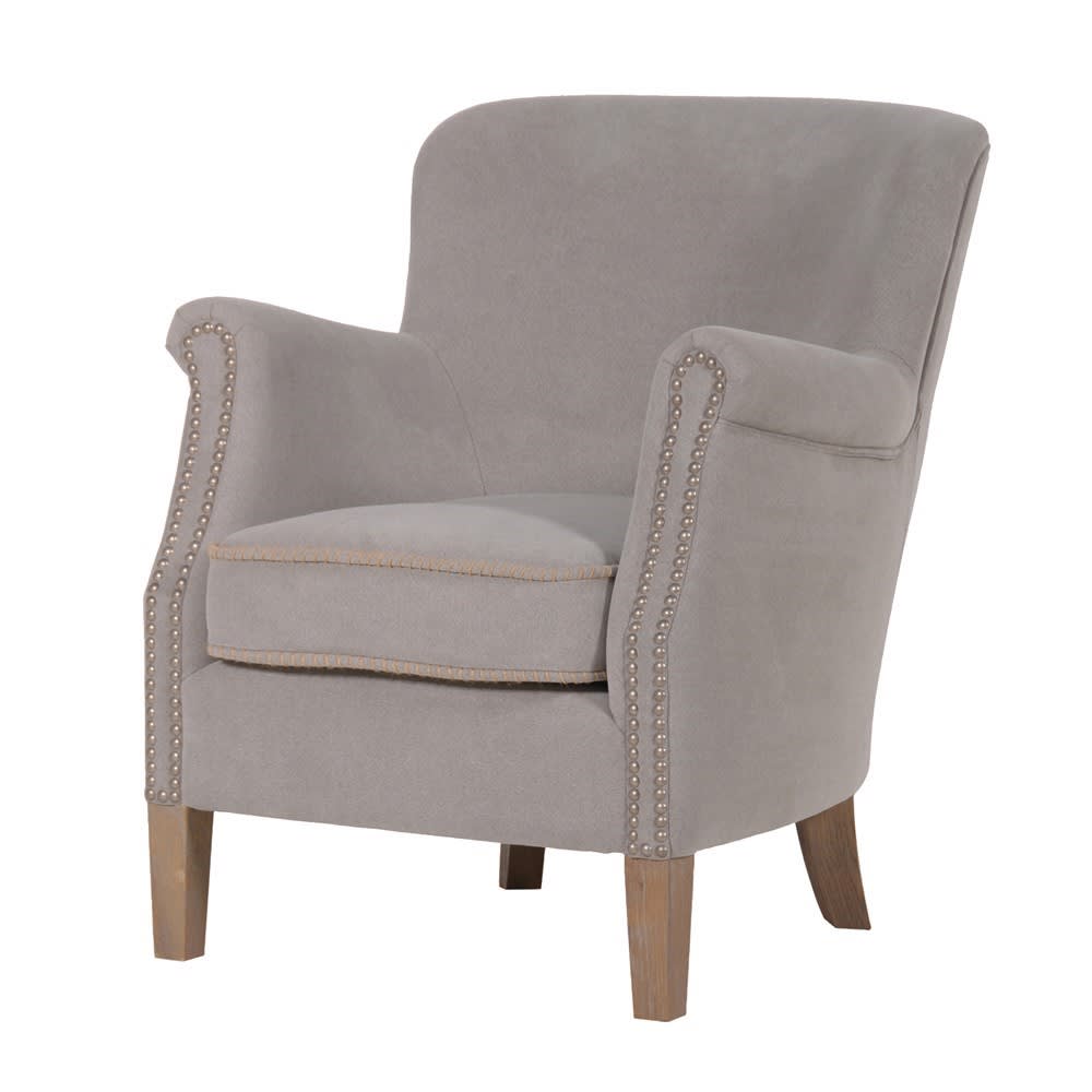 Grey Cotton Armchair