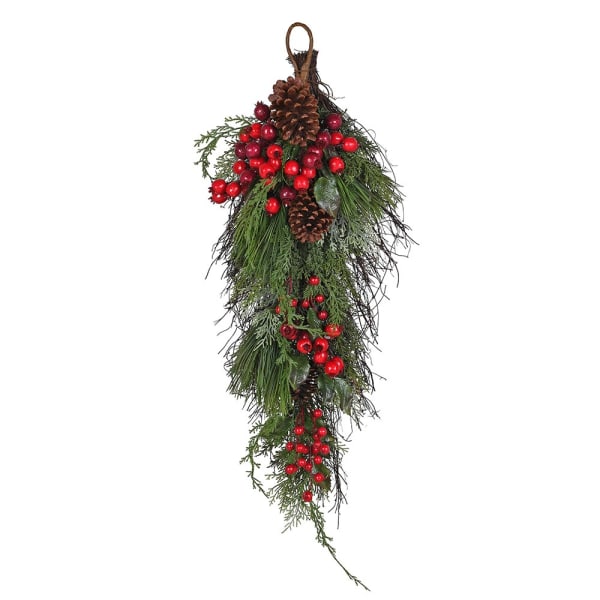 Teardrop Pine & Berry Swag