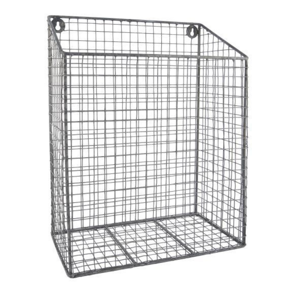 Grey Metal Wall Basket