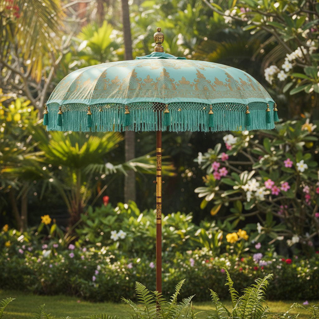 Mint & Gold Sun Parasol