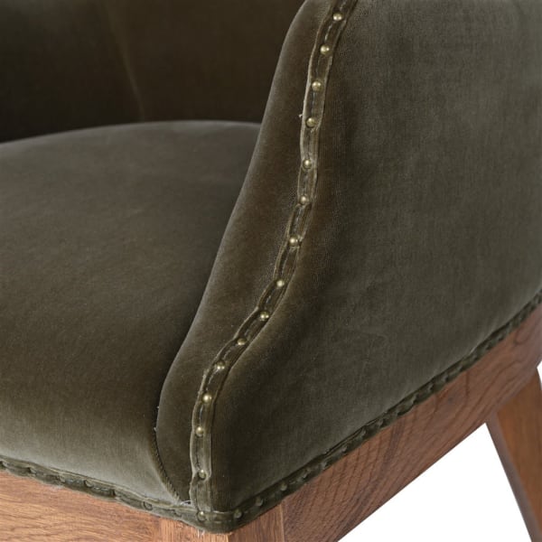 Olive Velvet Chair