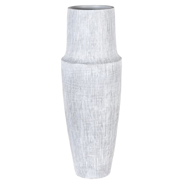 Tall White Textured Planter