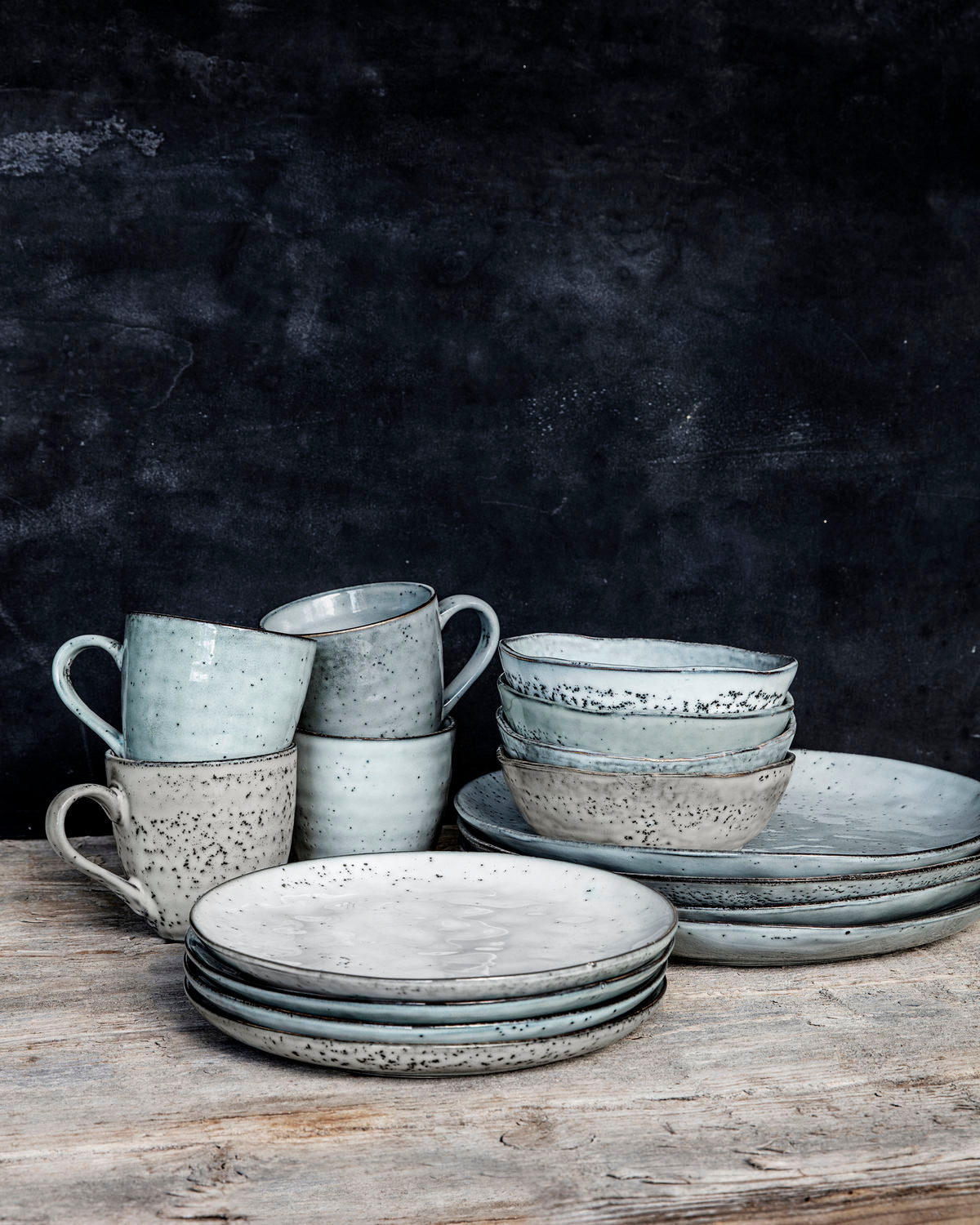 Rustic Dinner Plate Blue Grey