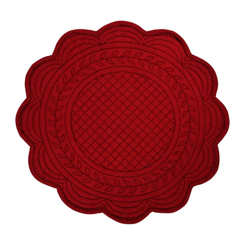 Round Padded Red Place Mat
