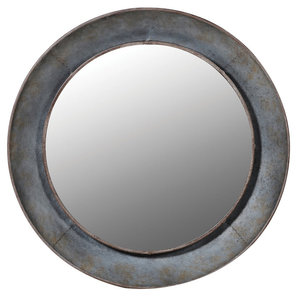 Round Distressed Mirror