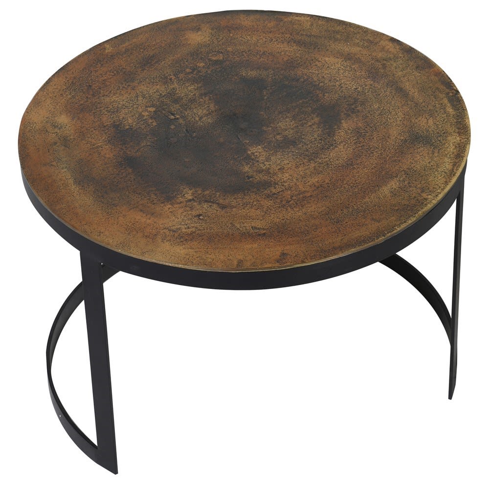 Round Brass Nesting Coffee Table
