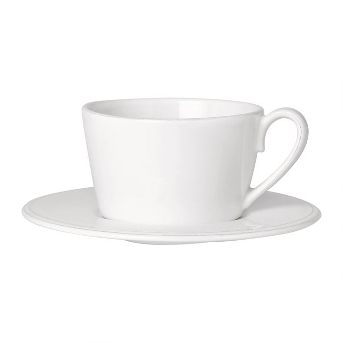 White Cup and Saucer Set